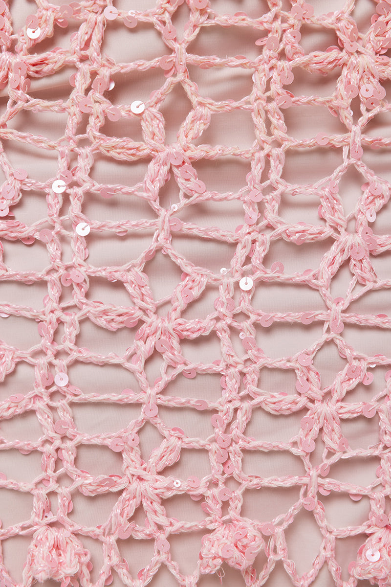 PINK VANILLA HANDMADE MAXI CROCHET DRESS - CULT MIA