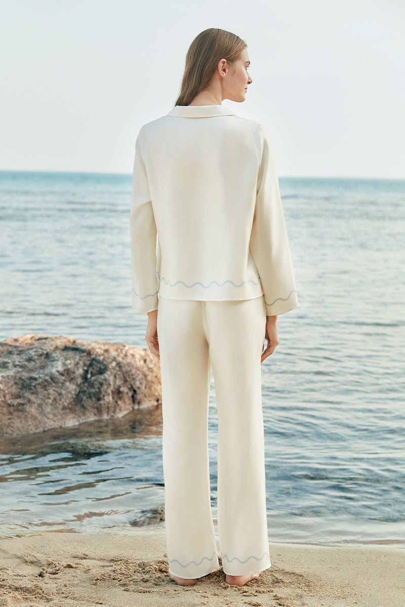 OCEAN WAVE SILK  PAJAMA SET - CULT MIA