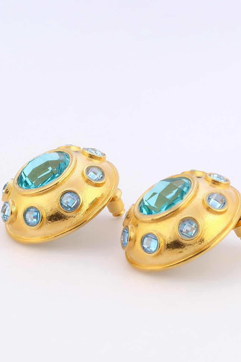 OLYMPIA EARRINGS IN AQUAMARINE BLUE - CULT MIA