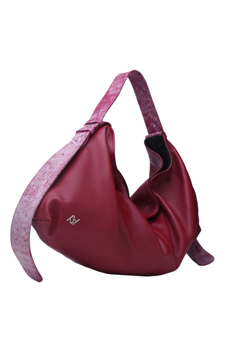 OPHELIA II OVERSIZED LEATHER BAG IN RED - CULT MIA