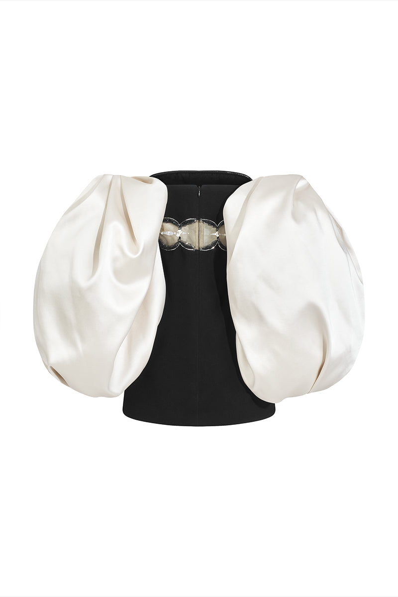 BLACK MINI SKIRT AND CUT-OUT TOP - CULT MIA
