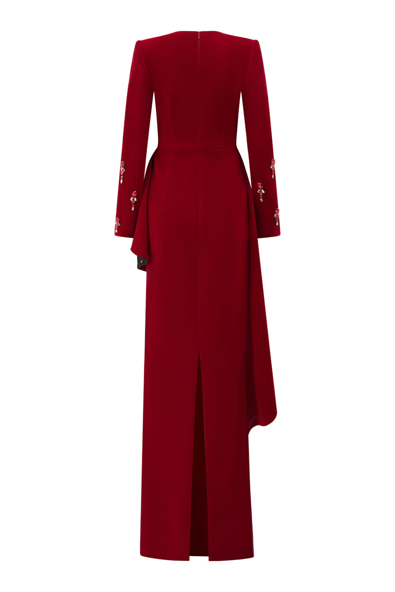 QUEEN ANNE RUBY COLUMN GOWN - CULT MIA