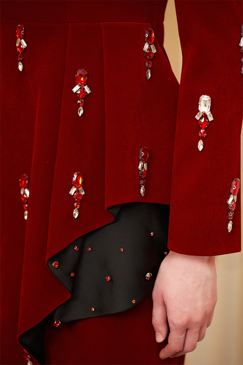 QUEEN ANNE RUBY COLUMN GOWN - CULT MIA
