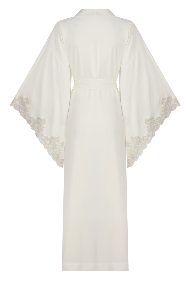 HERMIONE LONG OFF WHITE KIMONO - CULT MIA