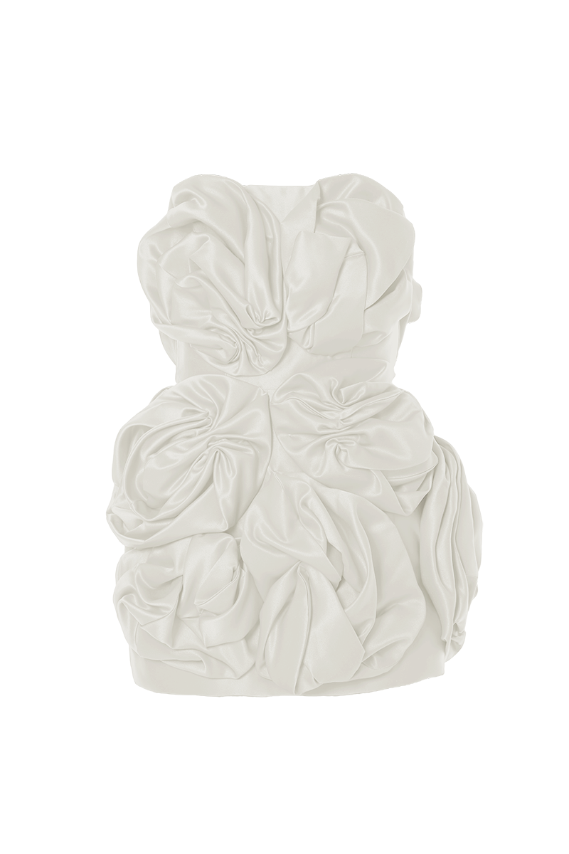 LILLY STAR WHITE ROSE DRESS - CULT MIA