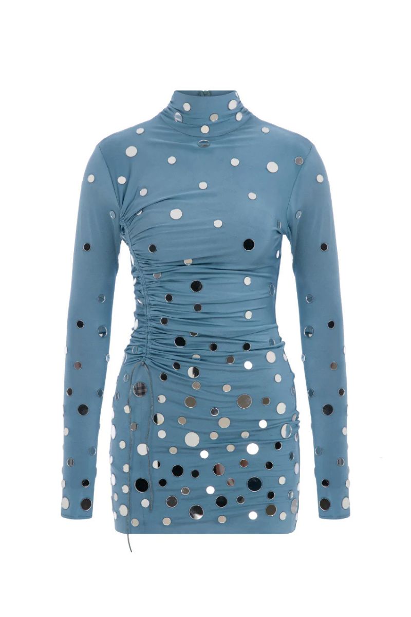 high neck jersey mini dress Dorothy Perkins Women's DP Luxe Sparkle Plisse Jersey High Neck Mini Dress in Gold