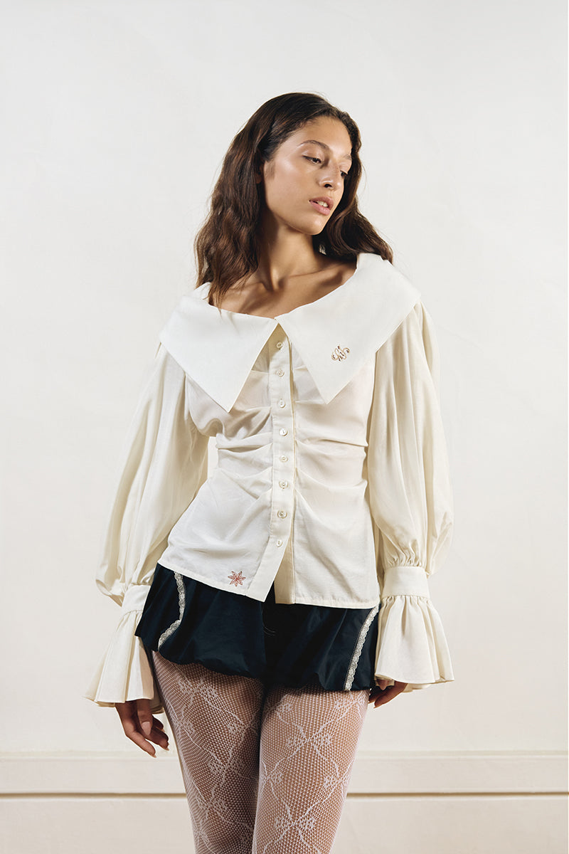 ROMANTIC SHIRT IN IVORY - CULT MIA