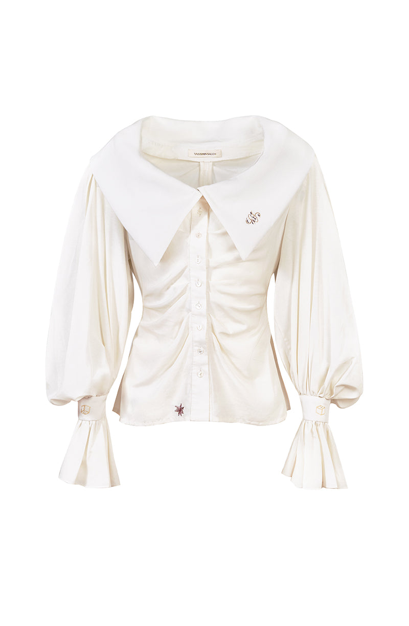 ROMANTIC SHIRT IN IVORY - CULT MIA