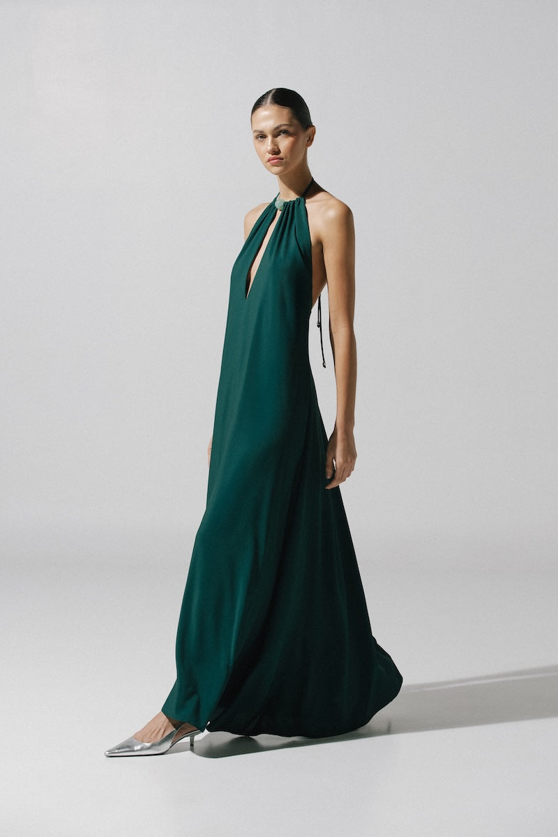 RONDINE MAXI DRESS IN EMERALD GREEN - CULT MIA