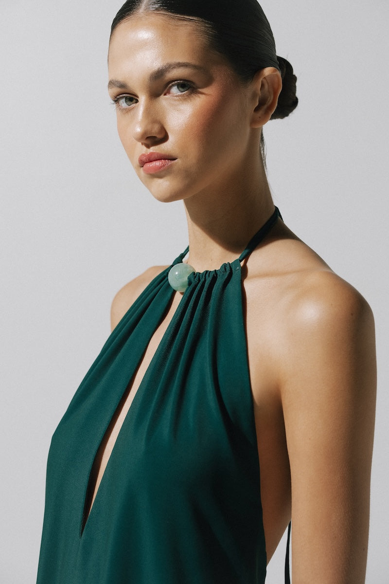 RONDINE MAXI DRESS IN EMERALD GREEN - CULT MIA