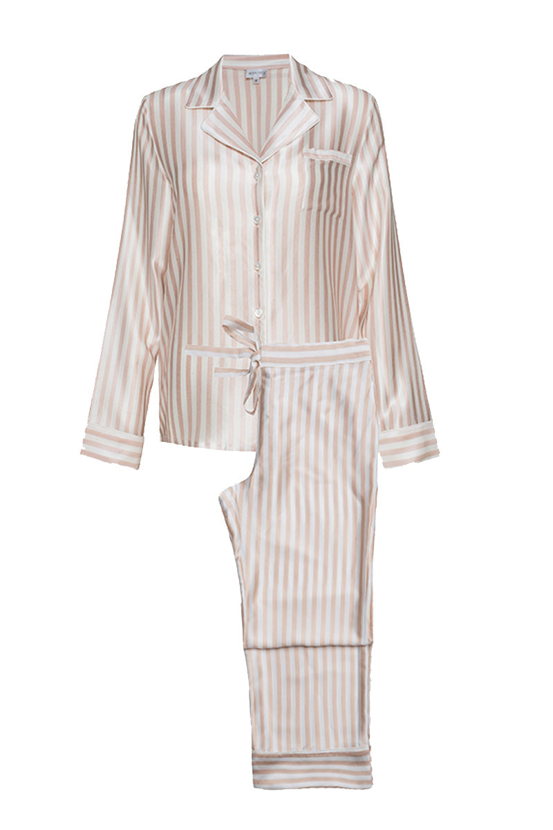 STRIPE WOMEN'S PAJAMA SET IN PINK - CULT MIA