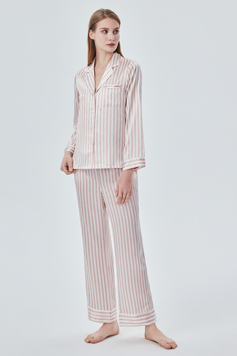 STRIPE WOMEN'S PAJAMA SET IN PINK - CULT MIA