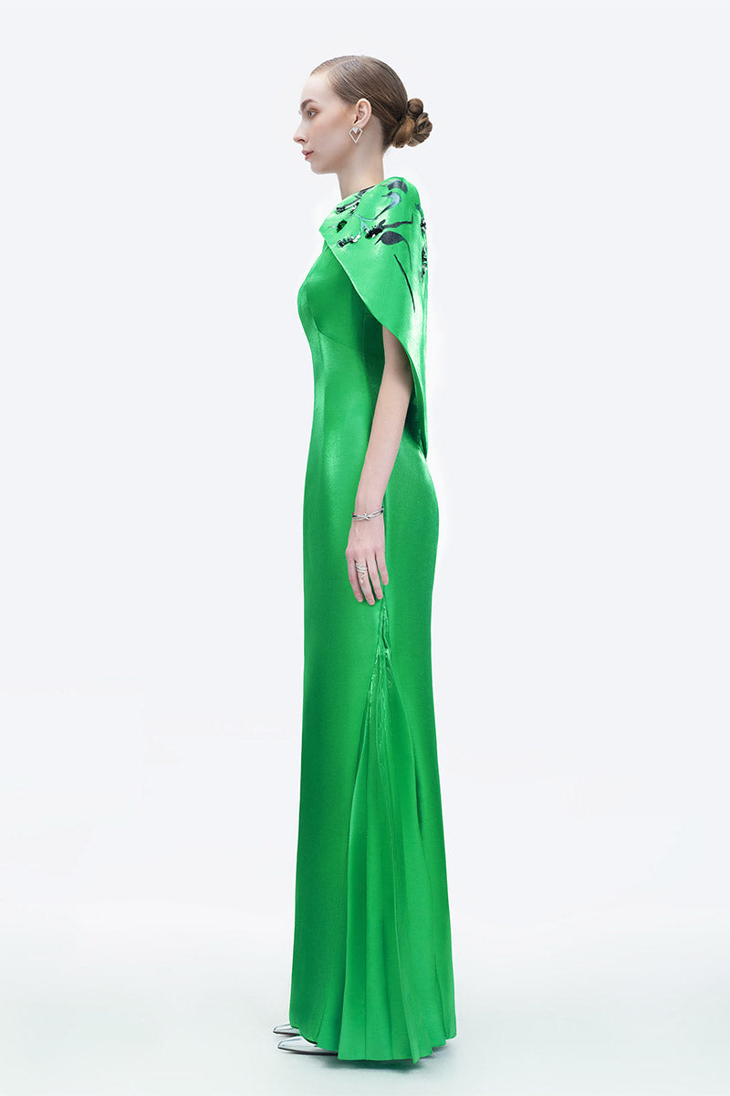SONG OF FREEDOM GOWN IN GREEN - CULT MIA