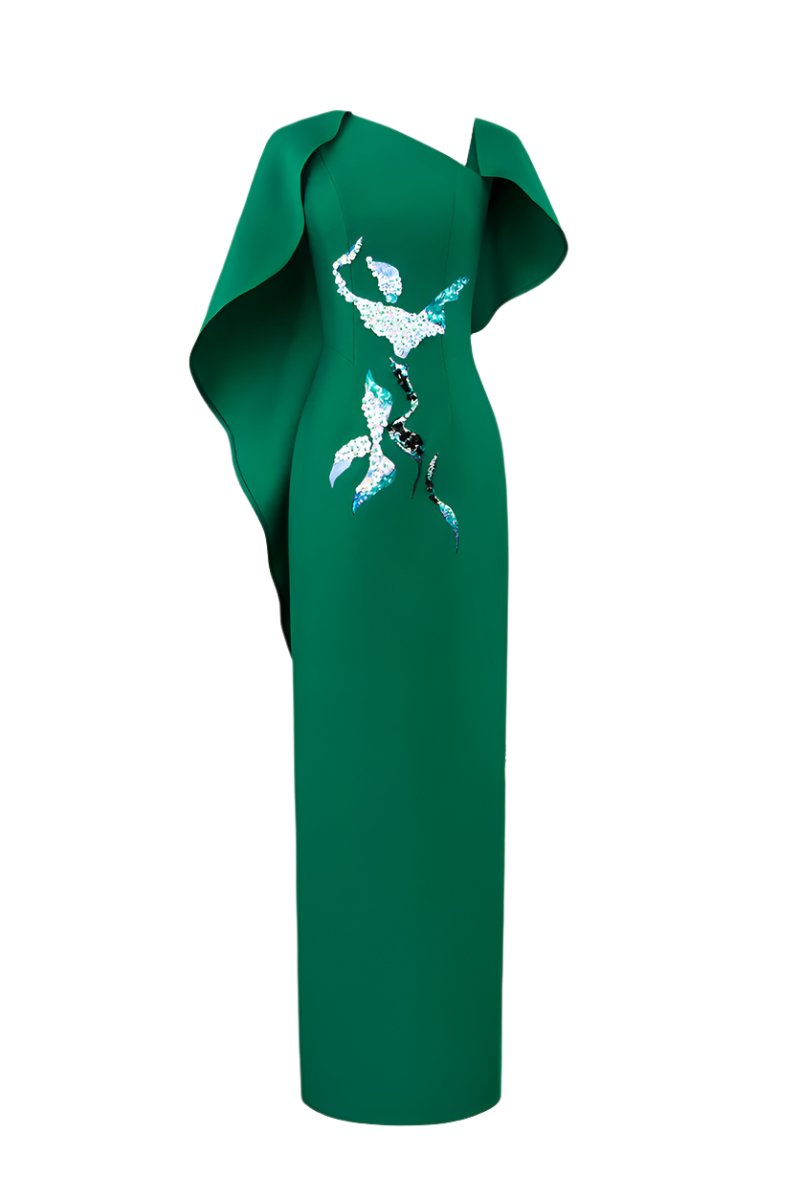 PETAL'S SECRET DANCE GOWN IN GREEN - CULT MIA