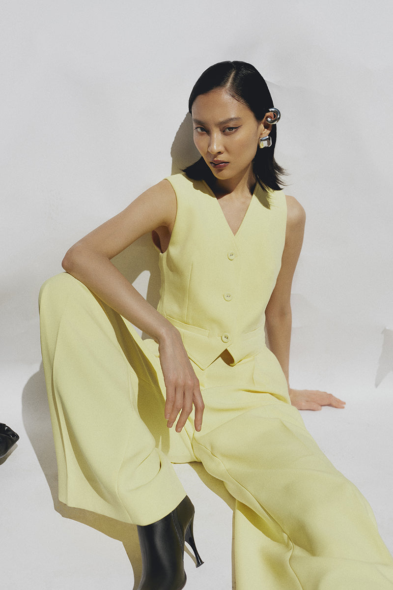 YELLOW PALAZZO PANTS - CULT MIA