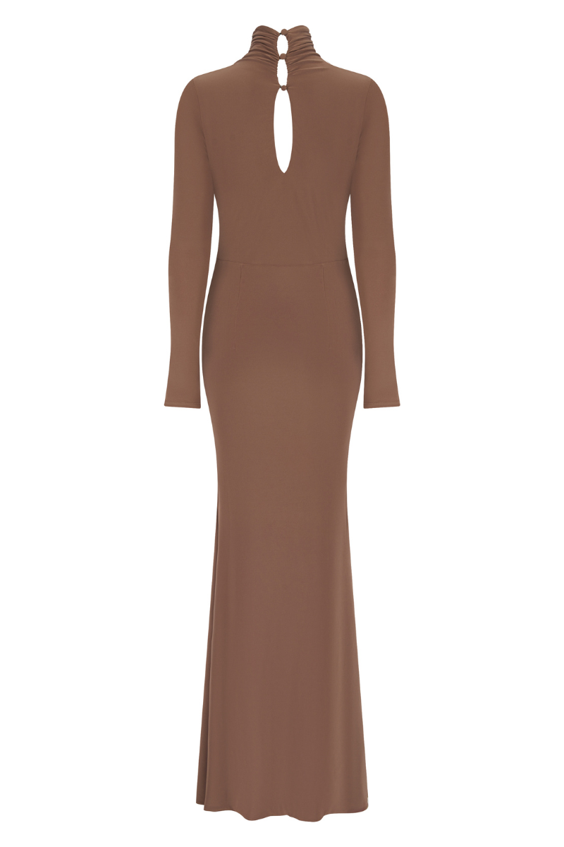SILENE MAXI DRESS IN BROWN - CULT MIA