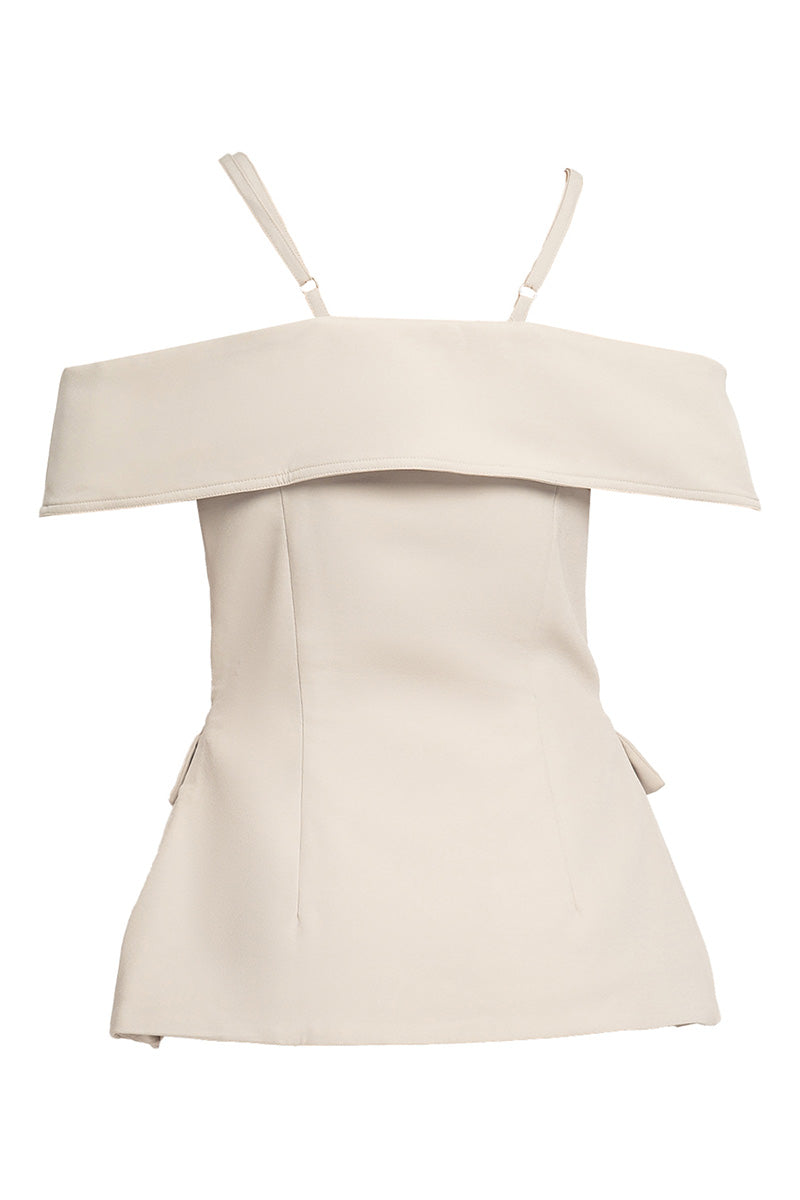 TAILORED FOG TOP WITH SABRINA SLEEVE - CULT MIA