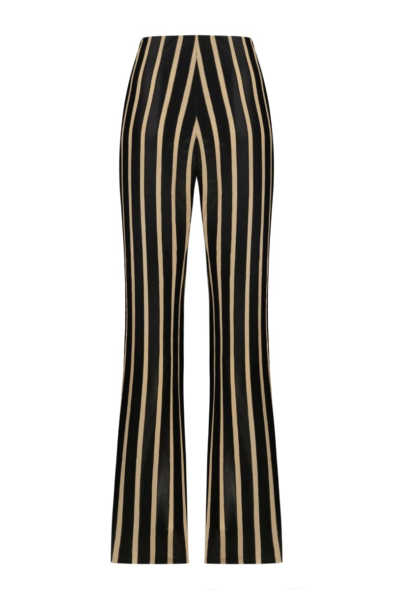 TES STRIPED HIGH-RISE STRAIGHT LEG PANTS - CULT MIA
