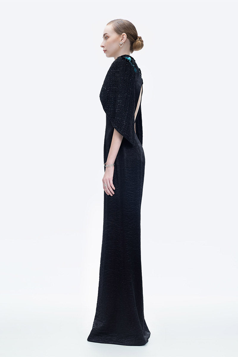 RADIANT NIGHT FLAME GOWN IN BLACK - CULT MIA