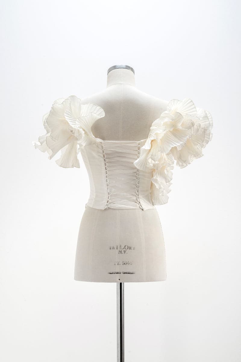 WHITE PLISSÉ CORSET - CULT MIA