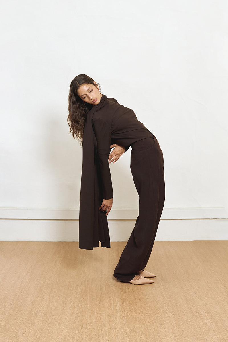 SAFETY TOP IN BROWN - CULT MIA