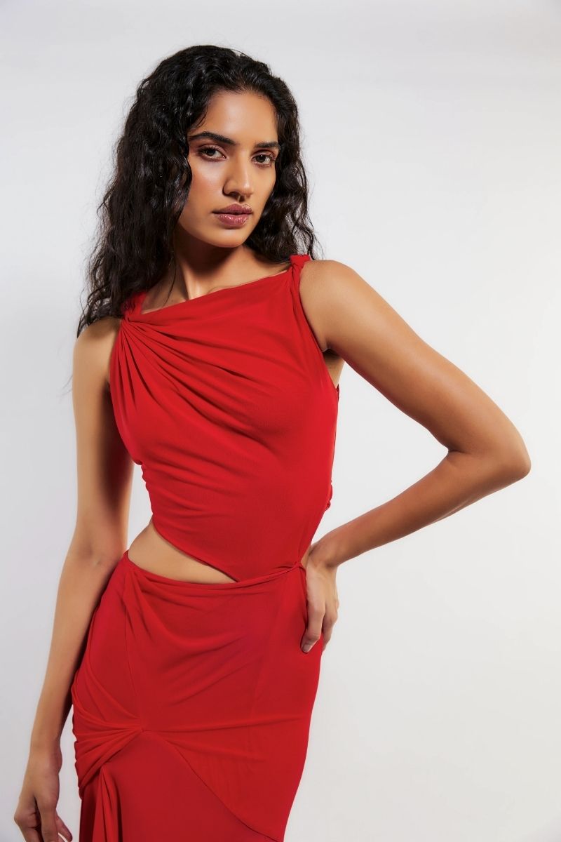 SAL RED CUT-OUT GOWN - CULT MIA