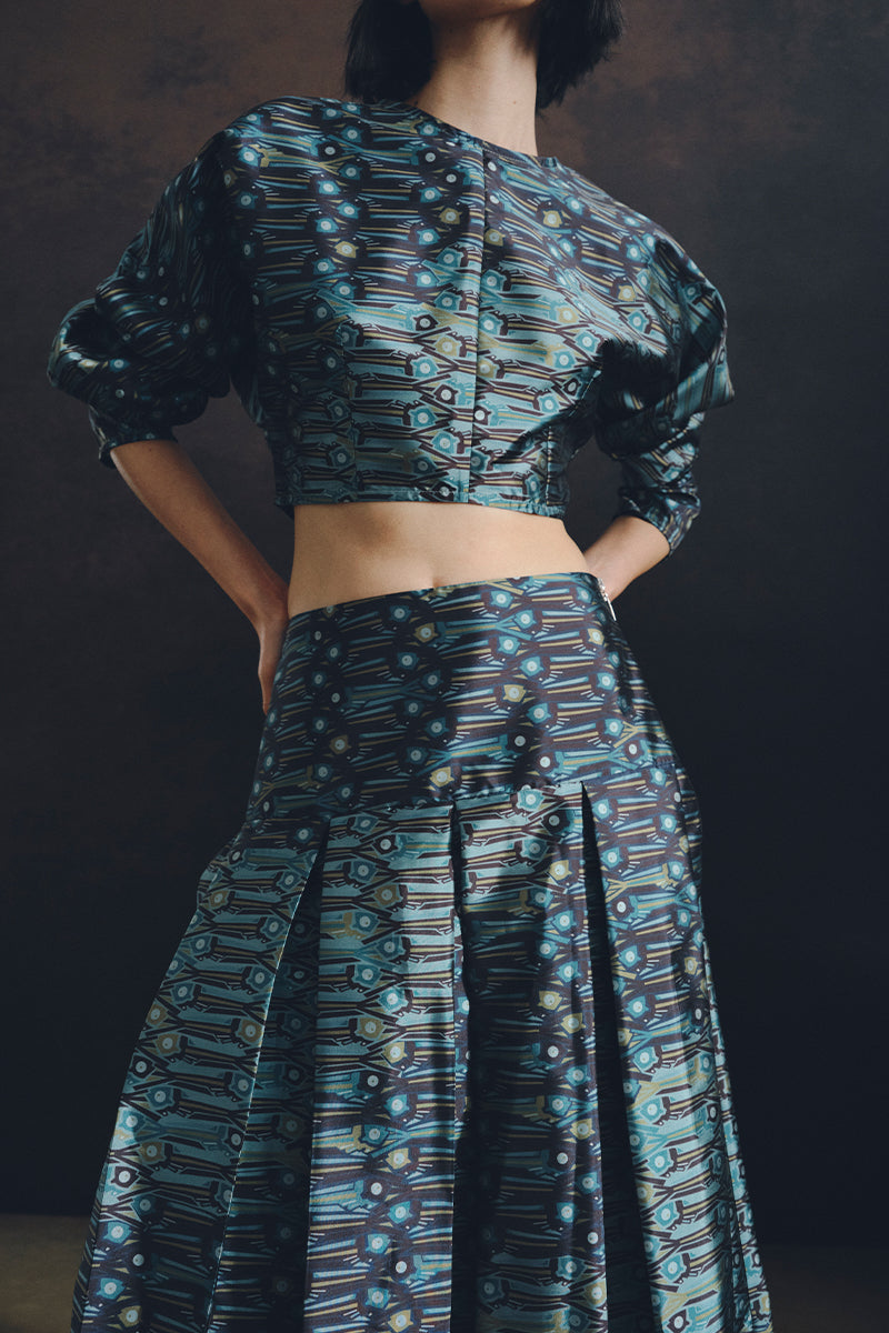 SASTRE ONDA SKIRT IN AQUA - CULT MIA