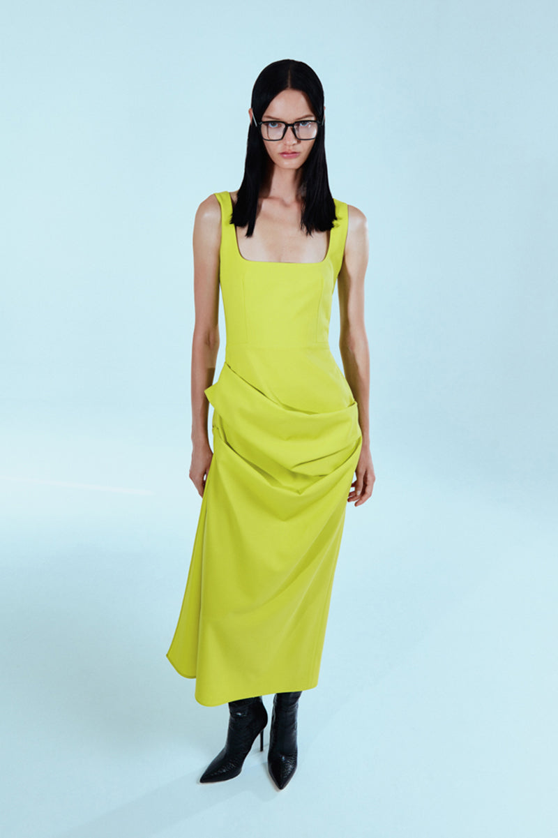 SHEATH GREEN MIDI DRESS - CULT MIA