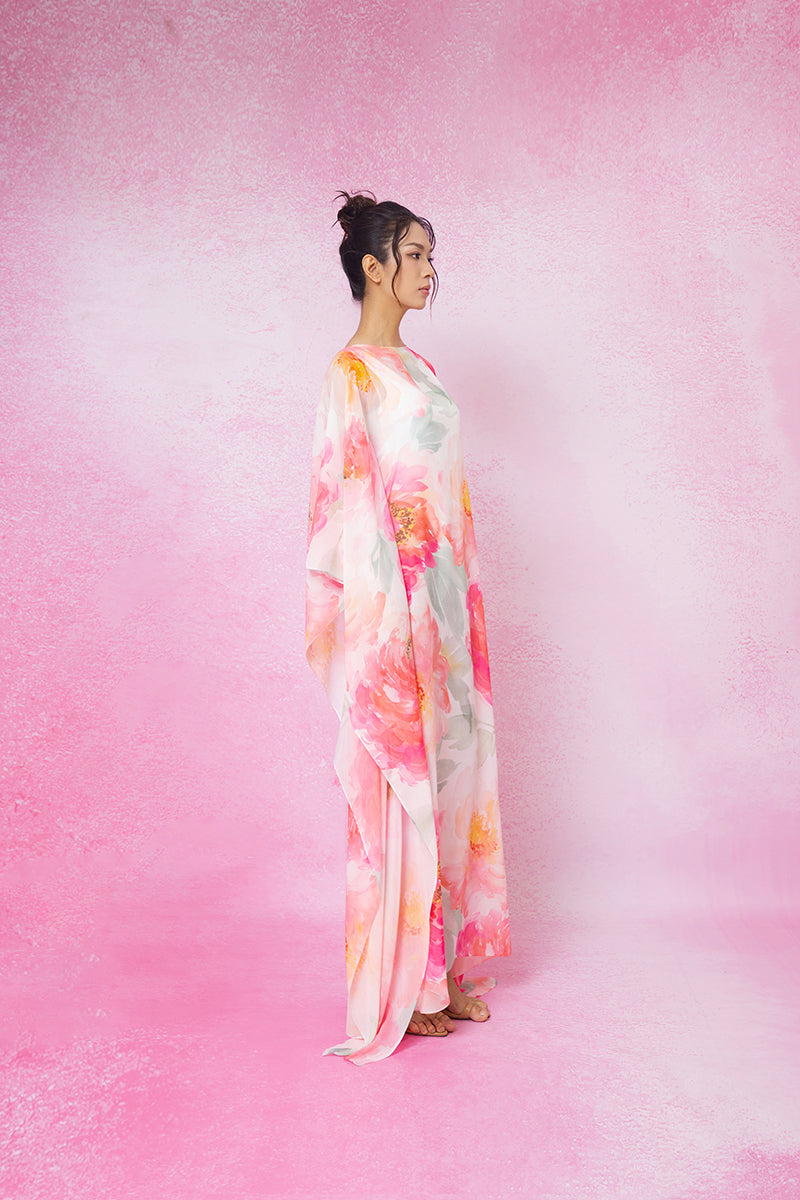 SHEER PRINTED MAXI COVER-UP IN MULTICOLOR - CULT MIA