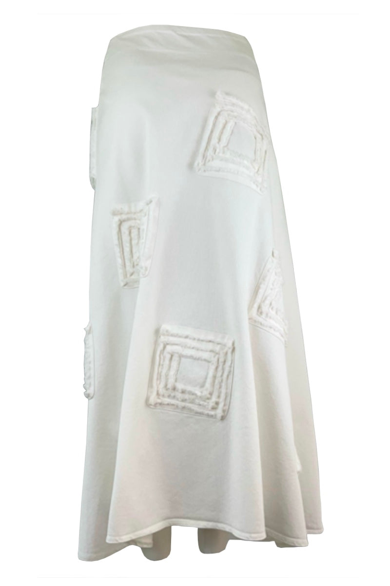 SPIRAL WRAP SKIRT IN IVORY - CULT MIA
