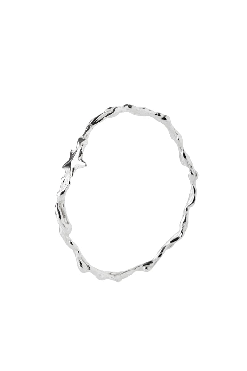 SILVER STAR CLOSED BANGLE - CULT MIA