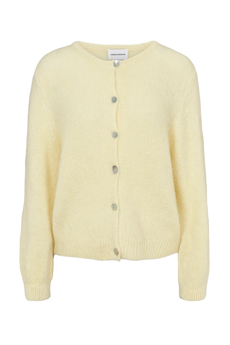 SUSAN ALPACA CARDIGAN IN LIGHT YELLOW - CULT MIA