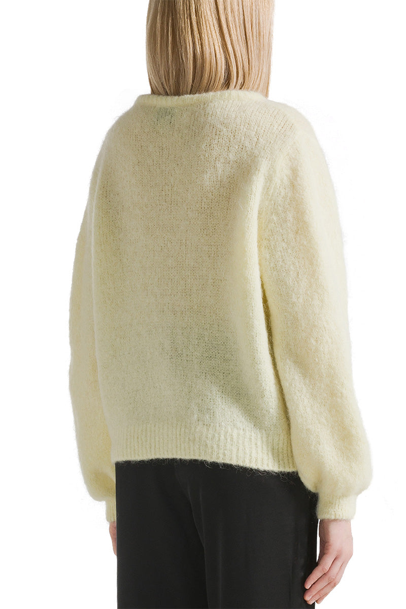 SUSAN ALPACA CARDIGAN IN LIGHT YELLOW - CULT MIA