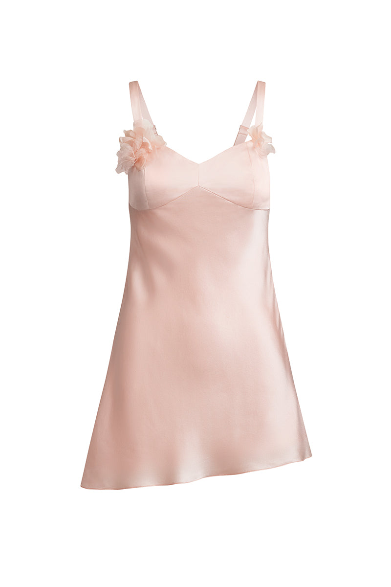 TEMPTATION MINI SLIP DRESS IN PEACH BLOOM | CULT MIA