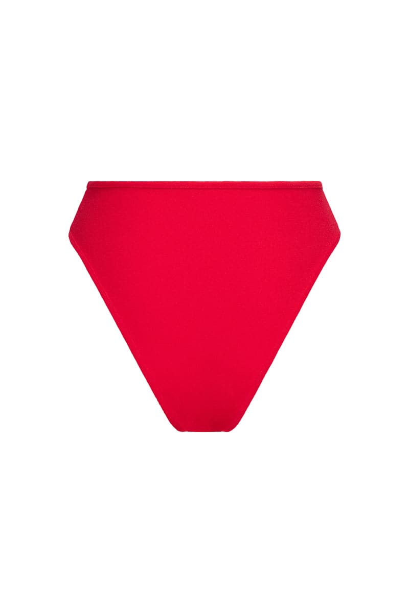 THE RED TERRY STRAPLESS TOP AND BRIEF BIKINI - CULT MIA