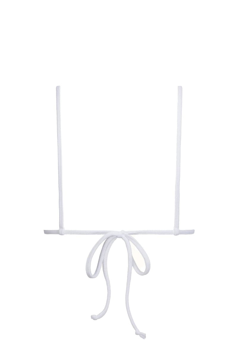 THE WHITE TERRY TRIANGLE TOP AND BRIEF BIKINI - CULT MIA