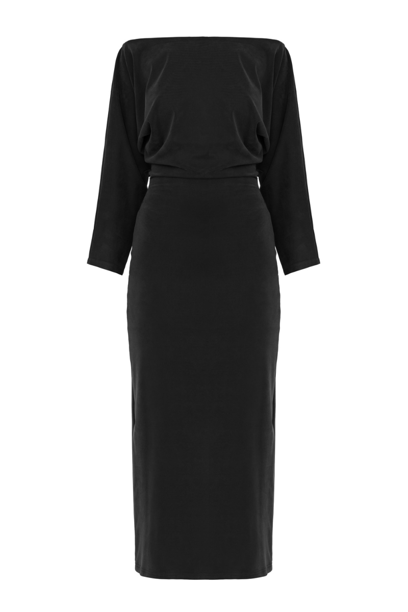 THEA BLACK OFF-SHOULDER JERSEY MIDI DRESS | CULT MIA | UNDRESS THEA BLACK OFF-SHOULDER JERSEY MIDI DRESS | CULT MIA | UNDRESS