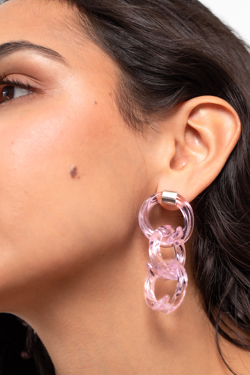 TRIPLE HOOPS IN LIGHT PINK - CULT MIA