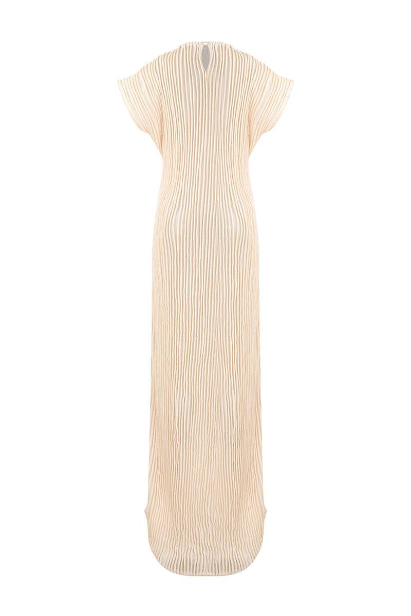 TULIPAN FURROWS DRESS IN IVORY - CULT MIA