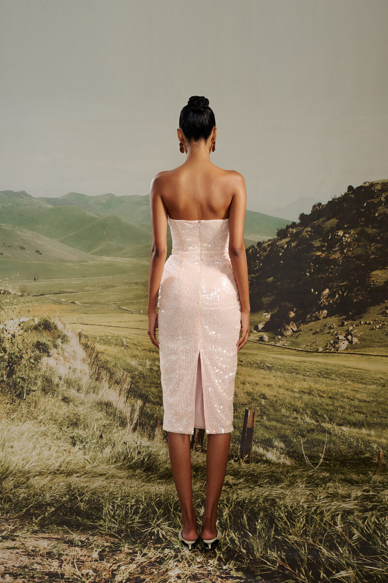 SERENA STRAPLESS SEQUIN DRESS - CULT MIA