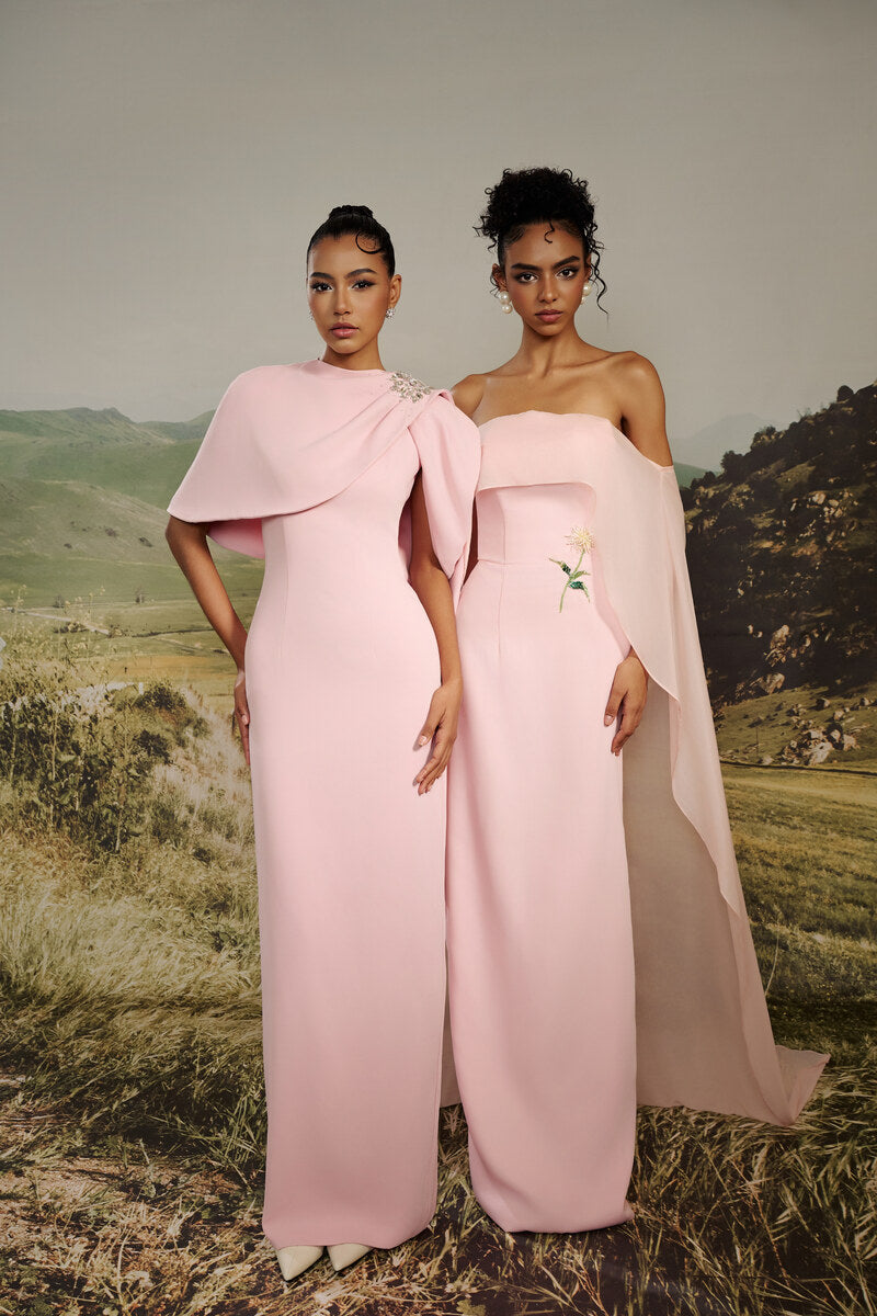 CAMILLE CAPE-SHOULDER GOWN - CULT MIA