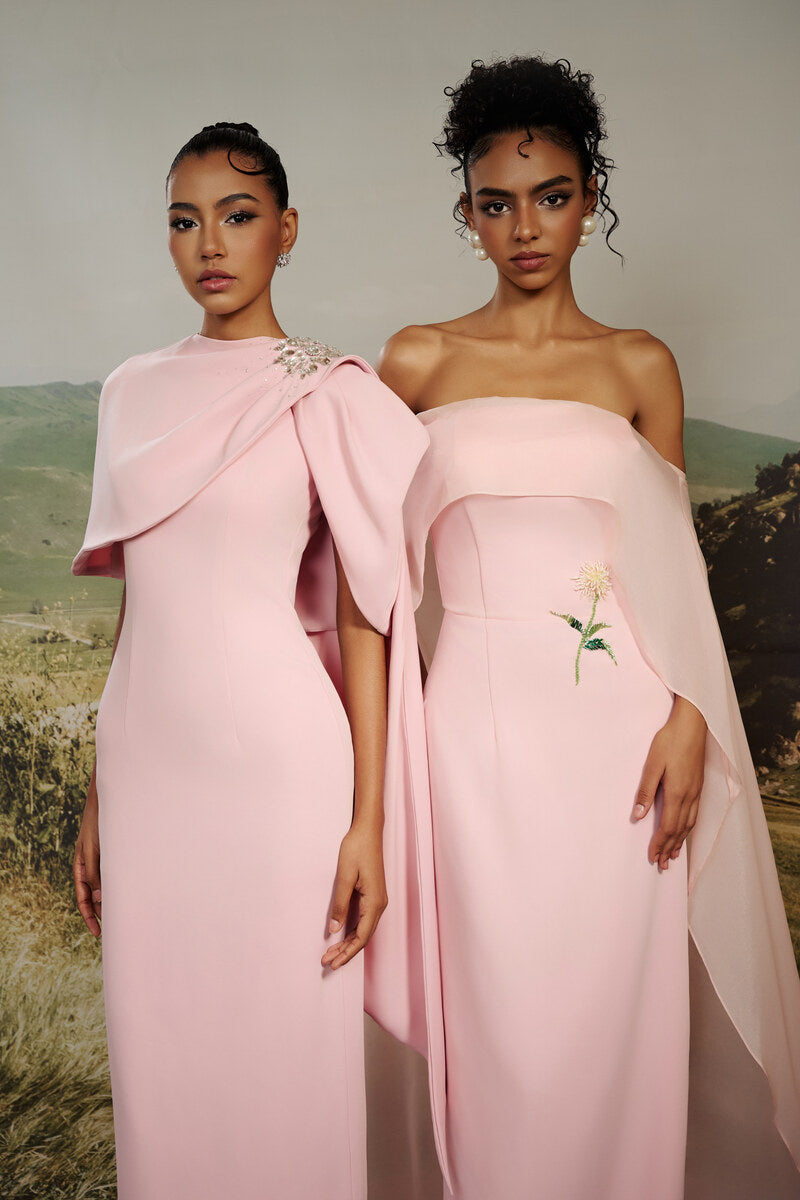 CAMILLE CAPE-SHOULDER GOWN - CULT MIA