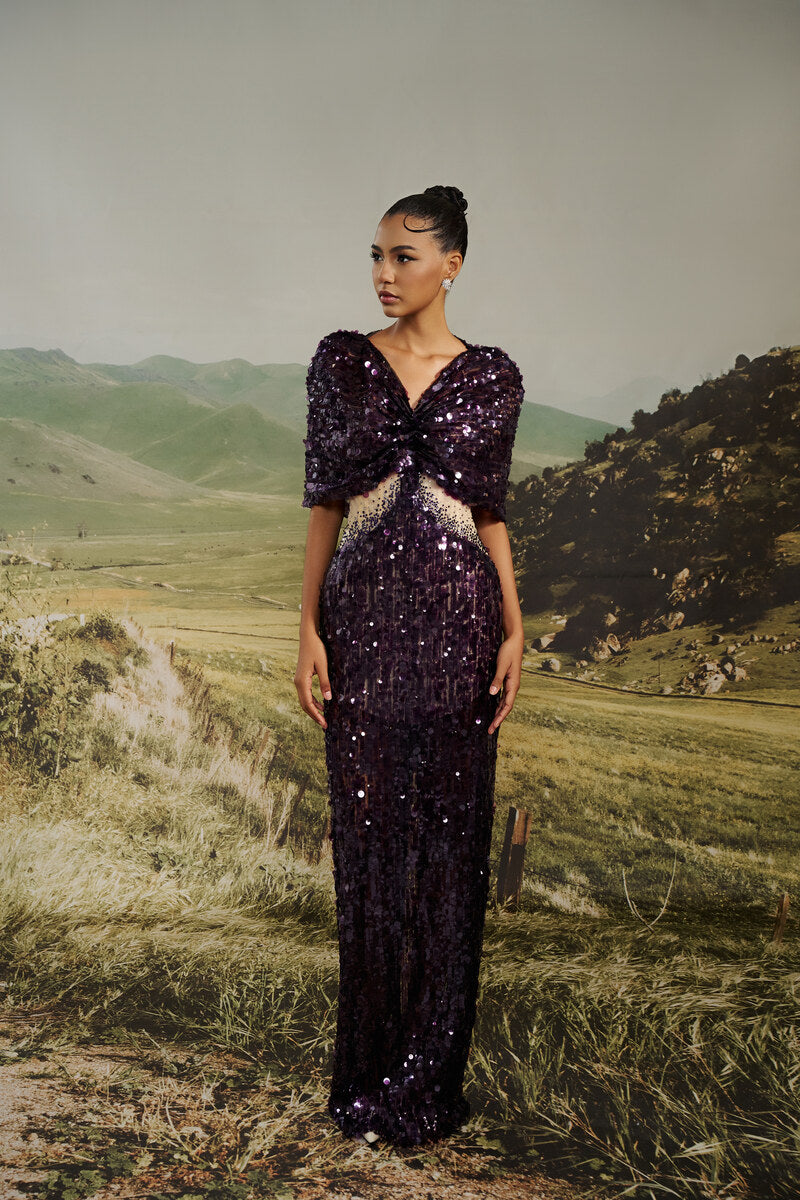 VIVIENNE SEQUINED ILLUSION GOWN - CULT MIA