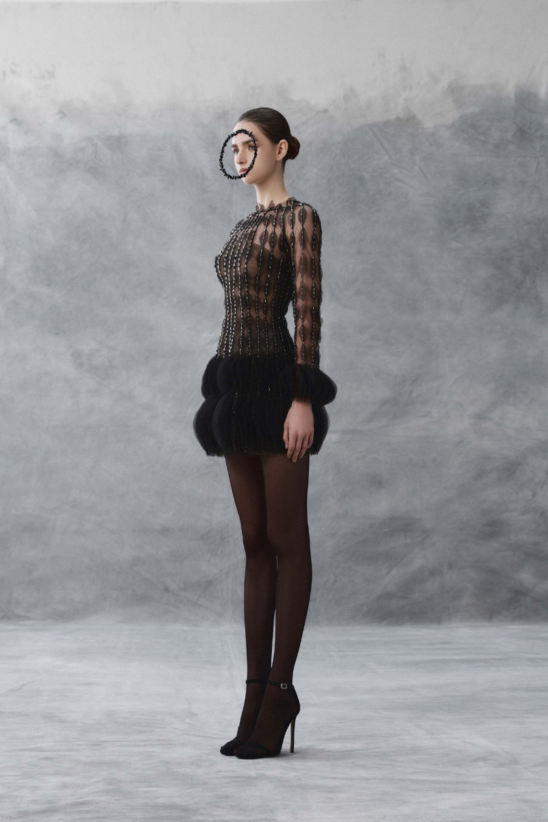 BUSTIER COCKTAIL DRESS IN BLACK - CULT MIA