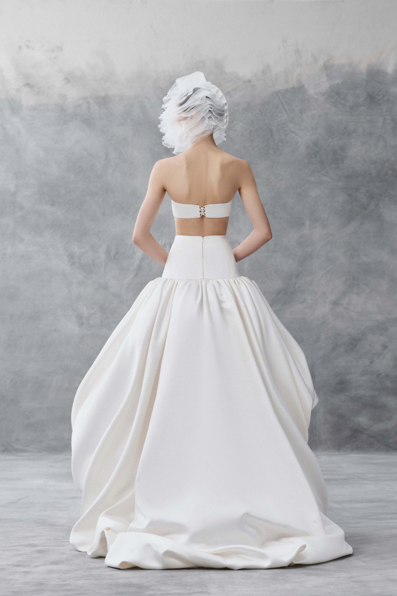 DRAPED BANDEAU TOP AND BALLOON SKIRT IN WHITE - CULT MIA