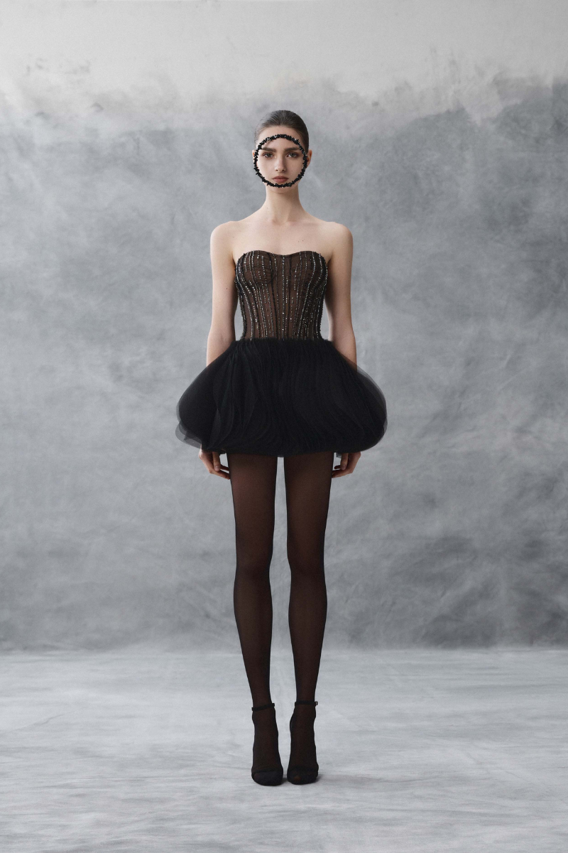 SLEEVELESS COCKTAIL DRESS WITH VERTICAL BEADWORK - CULT MIA