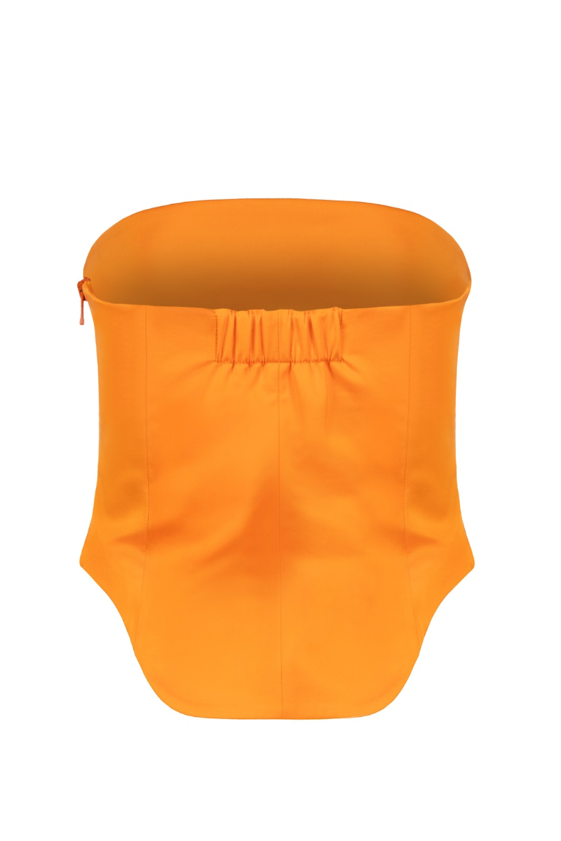 BUSTIER TOP IN BRIGHT ORANGE - CULT MIA