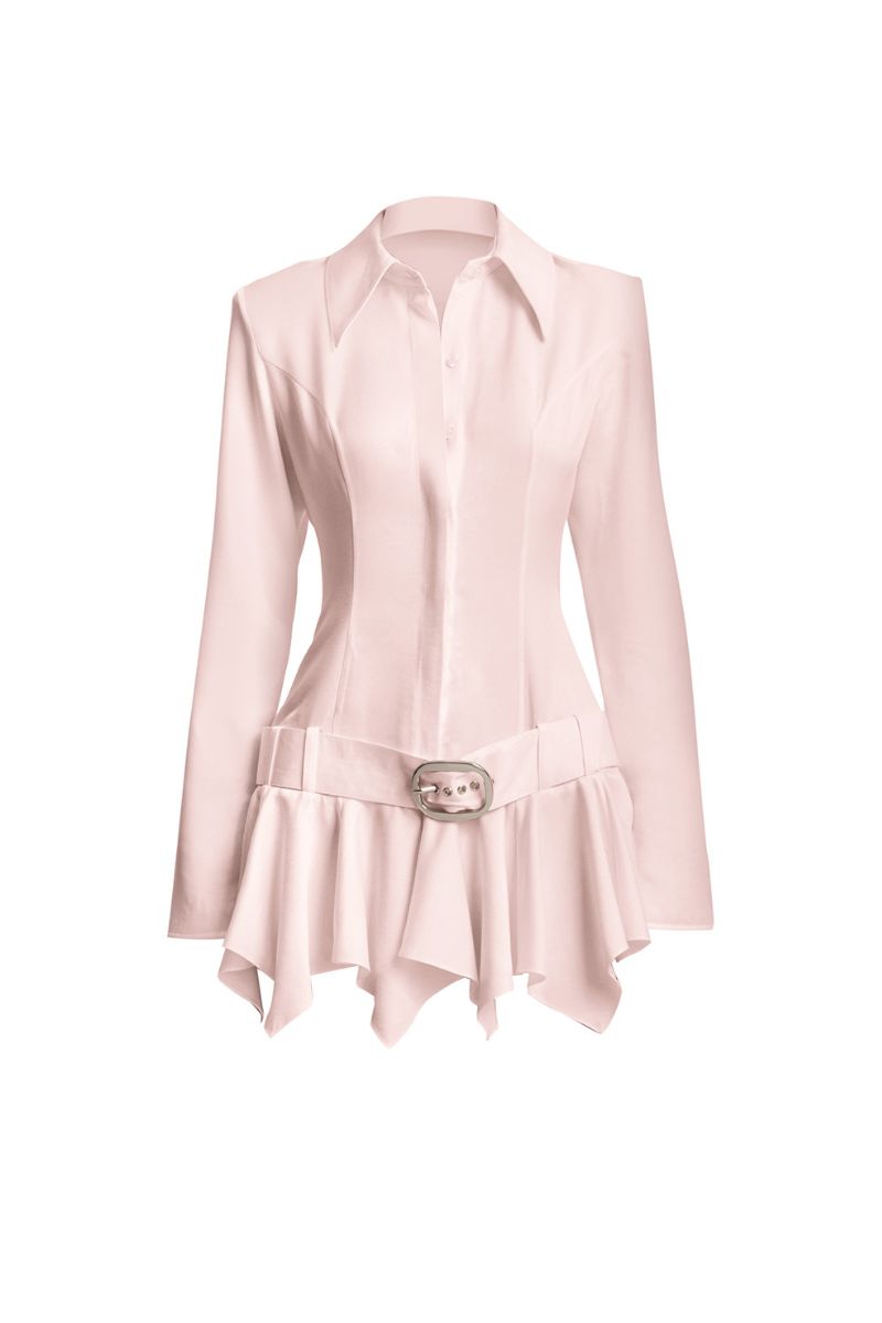 MS. DRAGON PINK SHIRT DRESS - CULT MIA