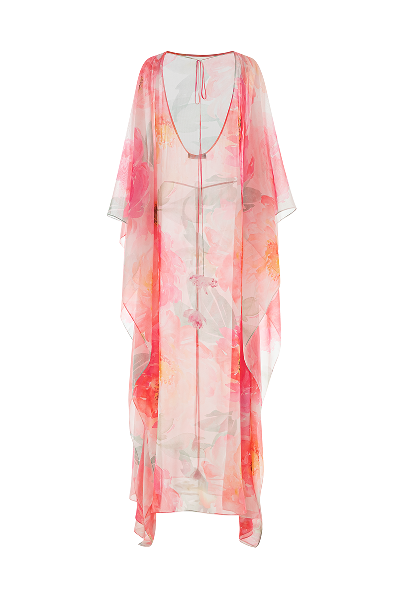 SHEER PRINTED MAXI COVER-UP IN MULTICOLOR - CULT MIA