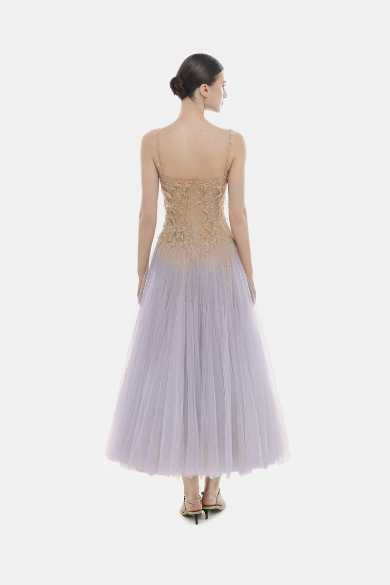VIOLET OMBRE LACE MIDI DRESS - CULT MIA